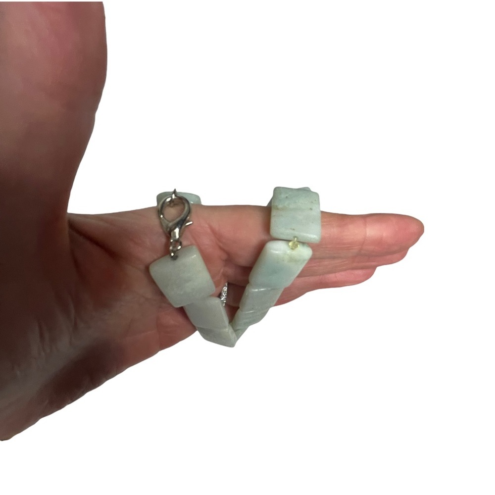 Handmade Artisan Colombian Seafoam Green Stone Choker Necklace - Picture 12 of 14